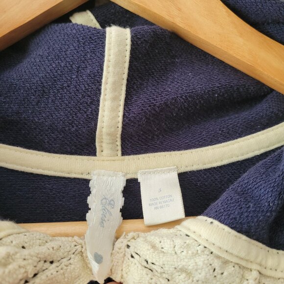 ELOISE ANTHROPOLOGIE Navy Hoodie - Picture 2 of 4